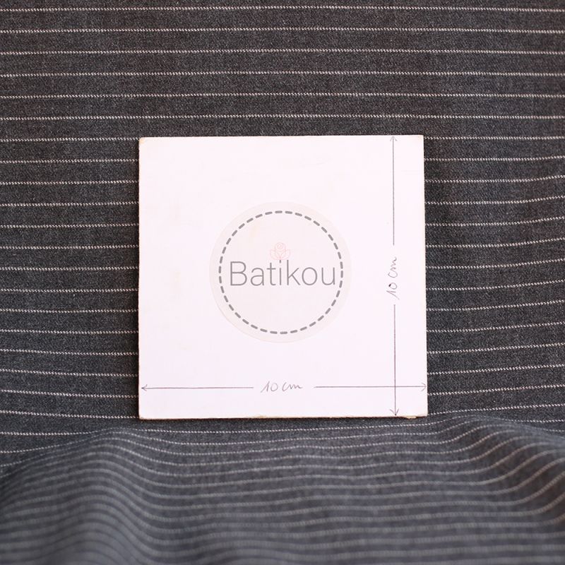 Tissu sergé de coton gratté organique rayures tissées anthracite