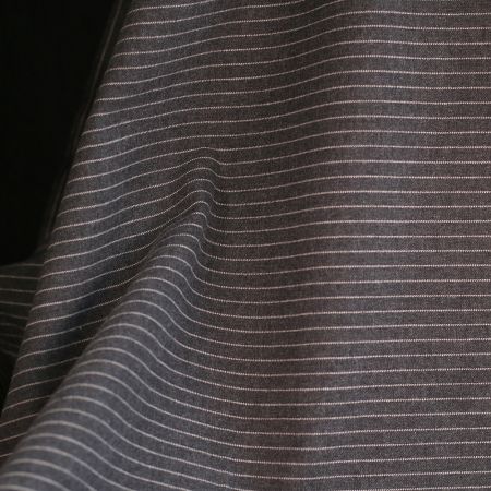 Tissu sergé de coton gratté organique rayures tissées anthracite Tissu sergé de coton gratté organique rayures tissées anthracite