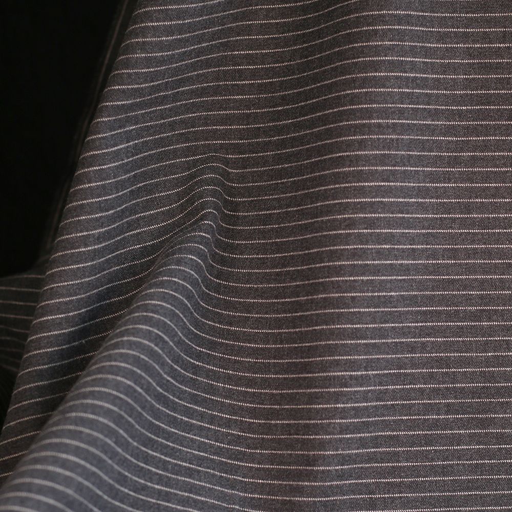 Tissu sergé de coton gratté organique rayures tissées anthracite