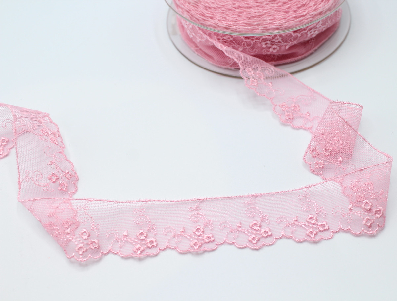 Galon dentelle tulle brodé 30mm x 1m