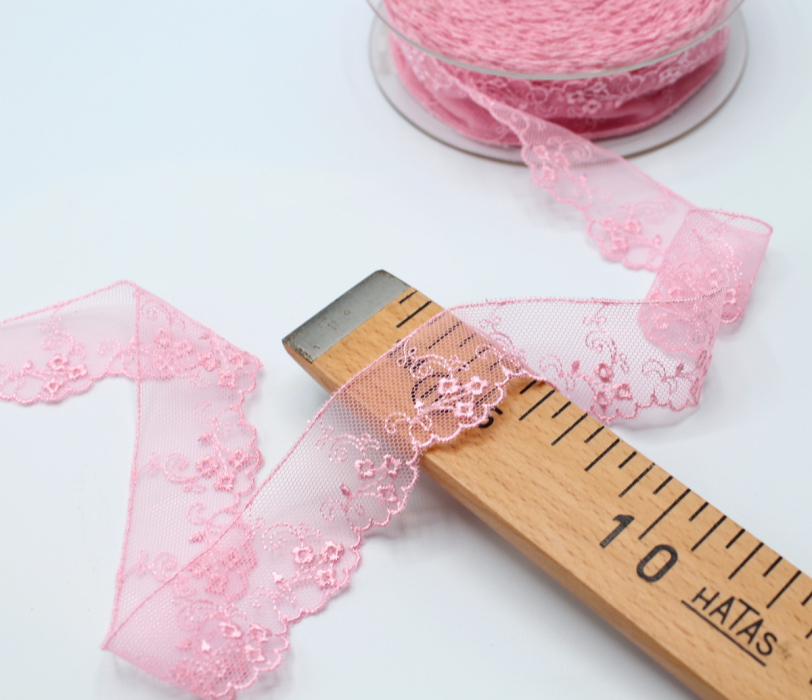 Galon dentelle tulle brodé 30mm x 1m