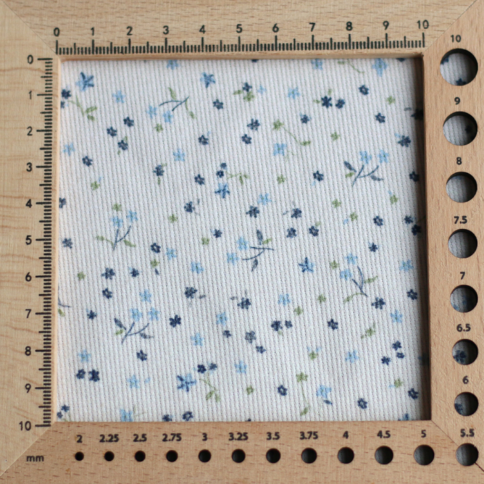 Leo - Velours milleraies coton organique imprimé bleu