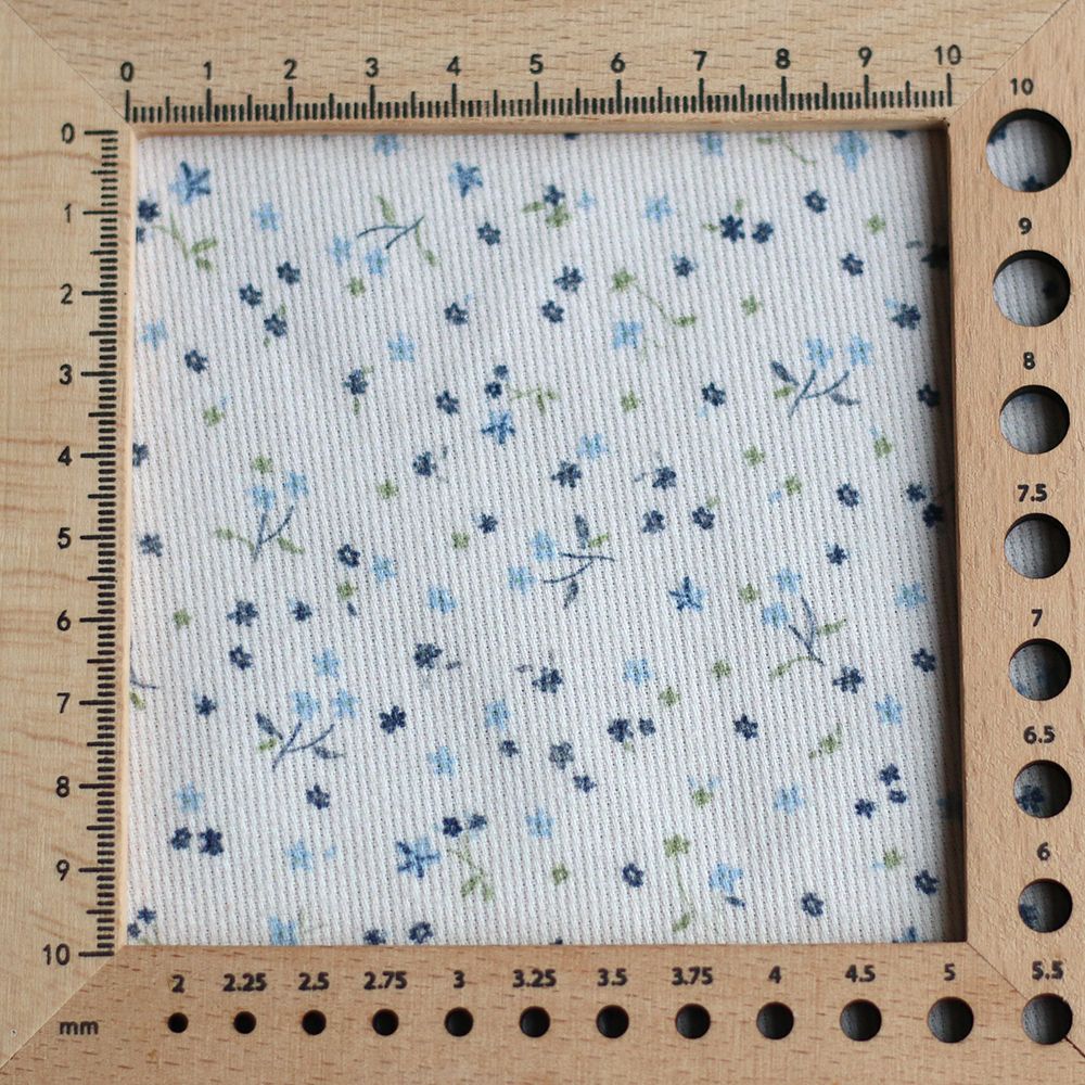 Leo - Velours milleraies coton organique imprimé bleu