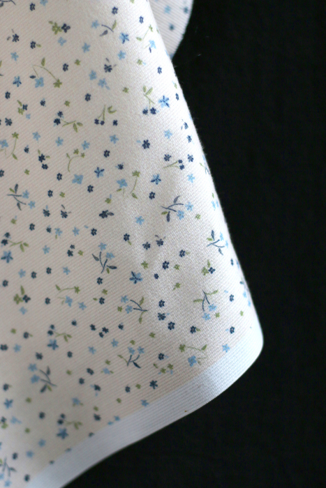 Leo - Velours milleraies coton organique imprimé bleu