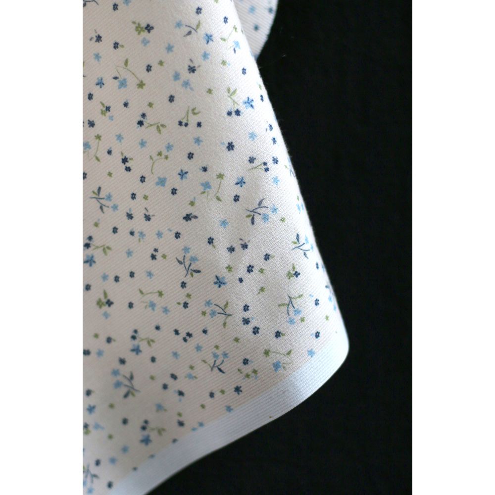 Leo - Velours milleraies coton organique imprimé bleu