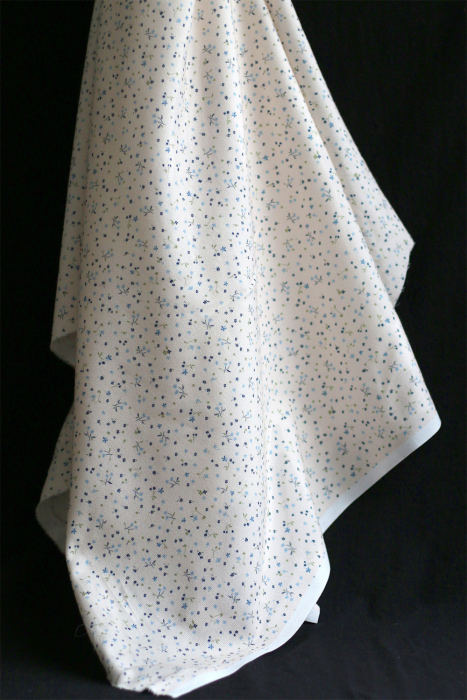 Leo - Velours milleraies coton organique imprimé bleu