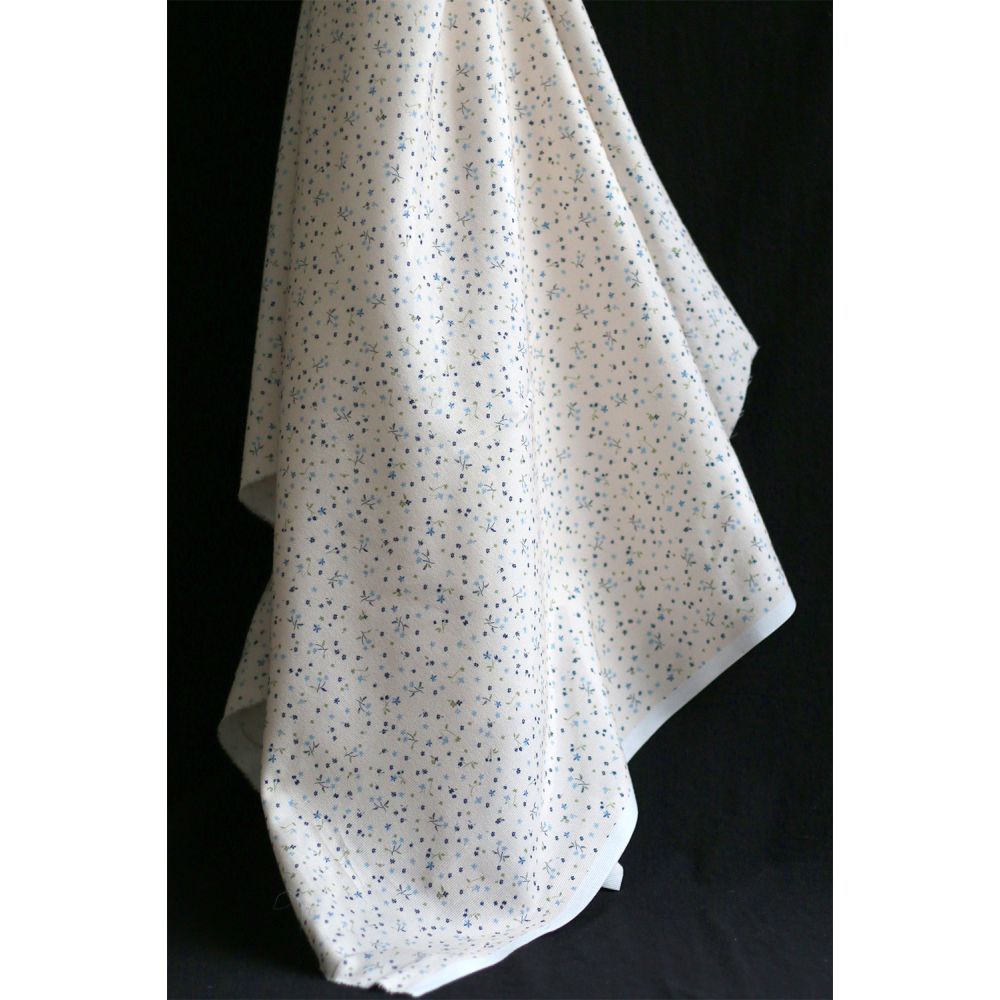 Leo - Velours milleraies coton organique imprimé bleu