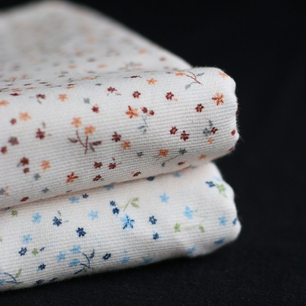 Leo - Piqué fin de coton organique duveteux imprimé bleu