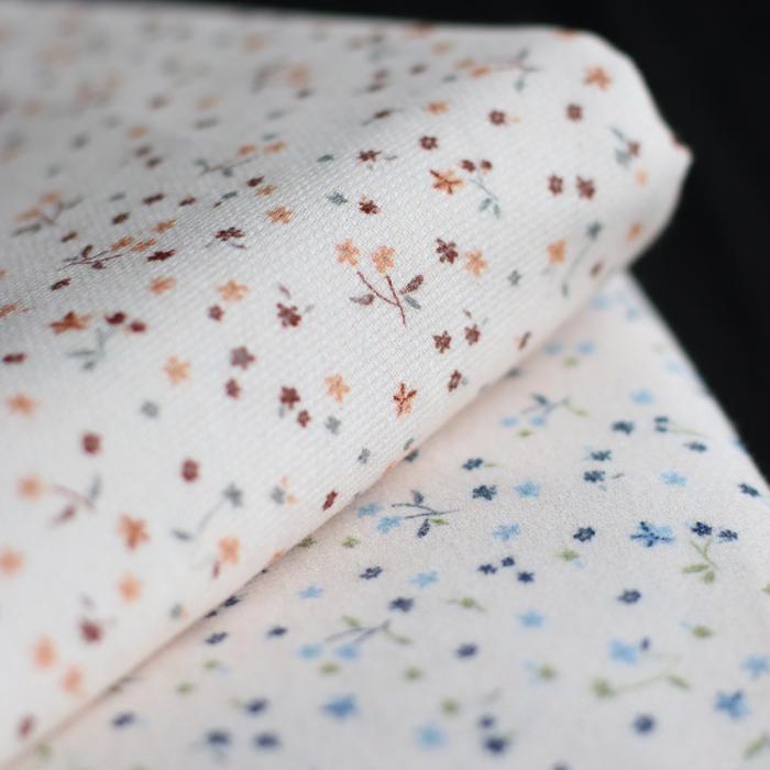 Leo - Piqué fin de coton organique duveteux imprimé bleu