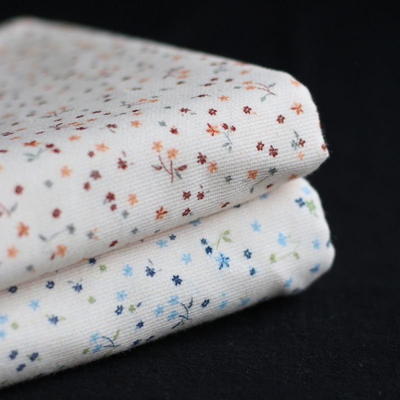 Leo - Piqué fin de coton organique duveteux imprimé bleu