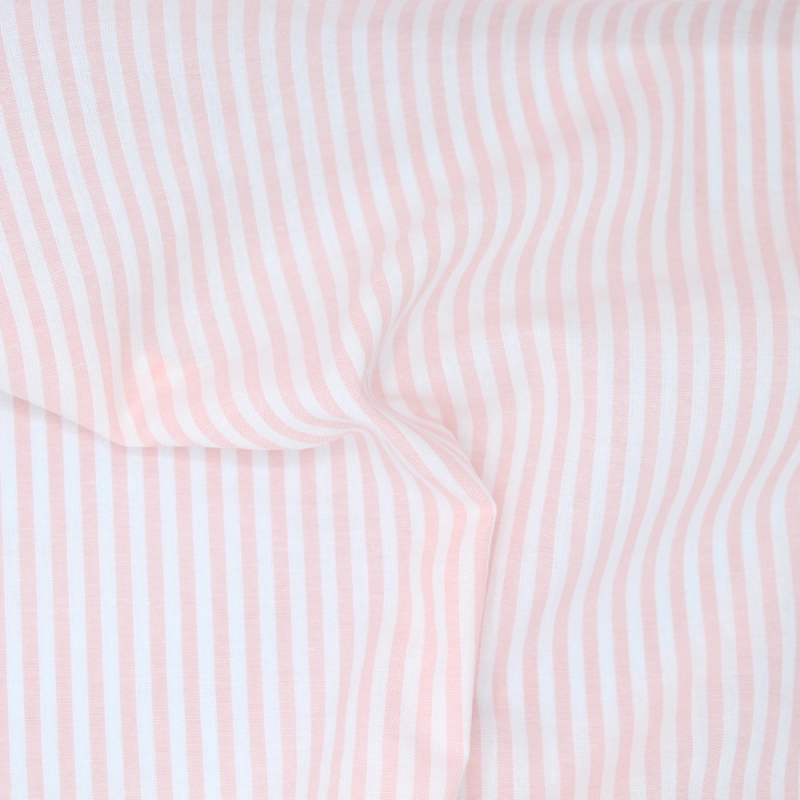 Coton gaufré à rayures coloris rose nude Qualité Oeko-tex - 2