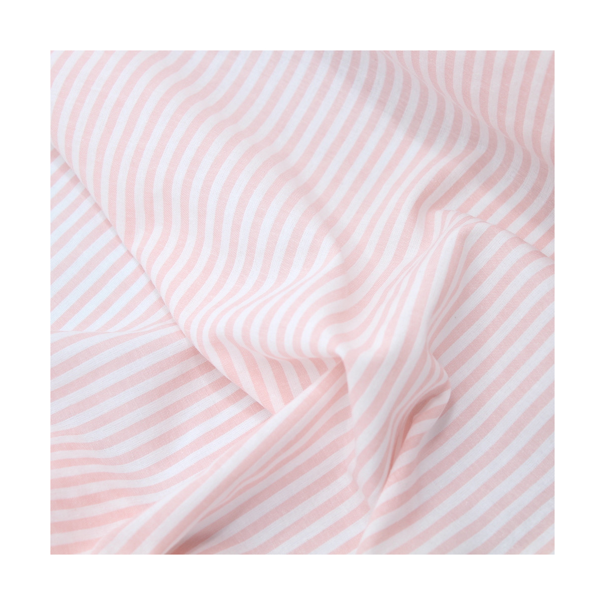 Coton gaufré à rayures coloris rose nude Qualité Oeko-tex - 1 Coton gaufré à rayures coloris rose nude Qualité Oeko-tex - 1
