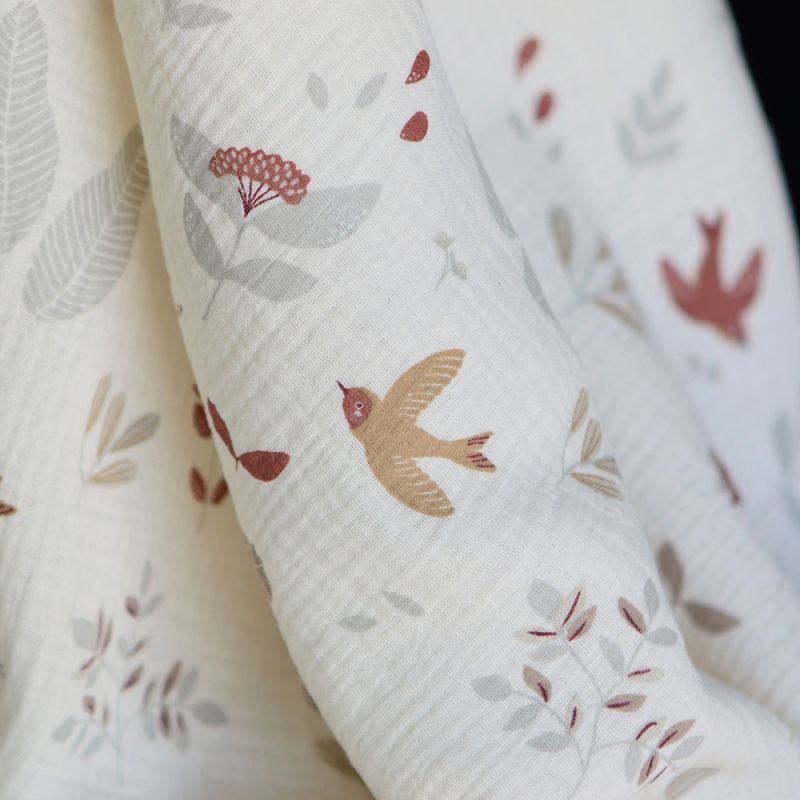 Eliza - Double gaze de coton fond écru