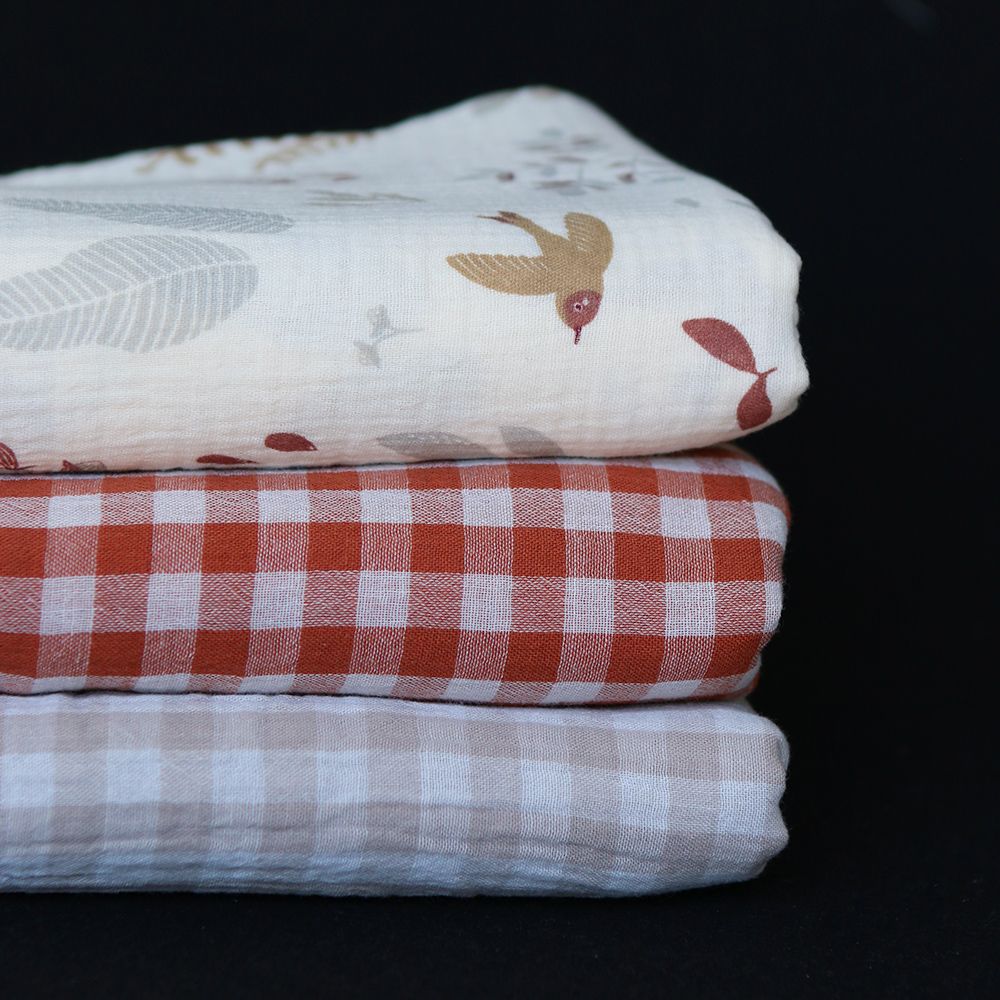 Eliza - Double gaze de coton fond écru