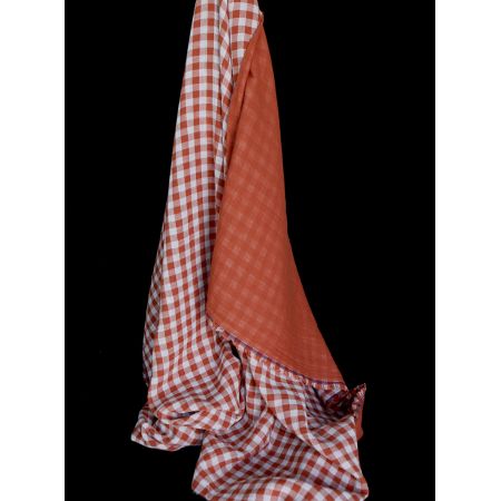 Double gaze de coton réversible vichy roux