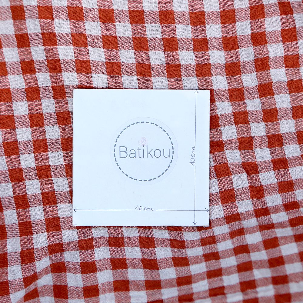 Double gaze de coton réversible vichy roux