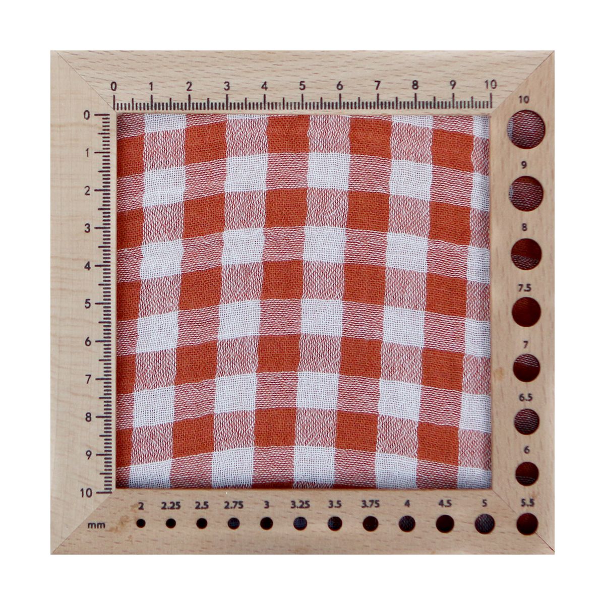 Double gaze de coton réversible vichy roux Double gaze de coton réversible vichy roux
