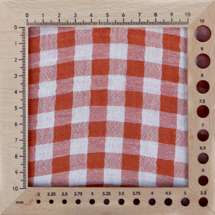 Double gaze de coton réversible vichy roux