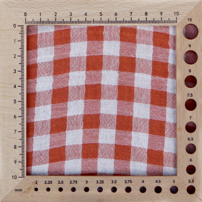 Double gaze de coton réversible vichy roux