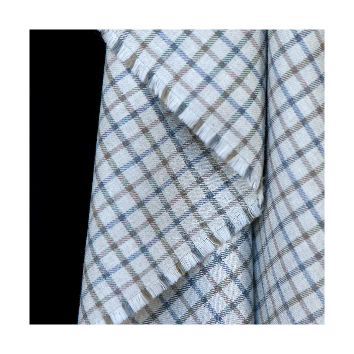 Chris - Coton gratté organique tissage quadrillage