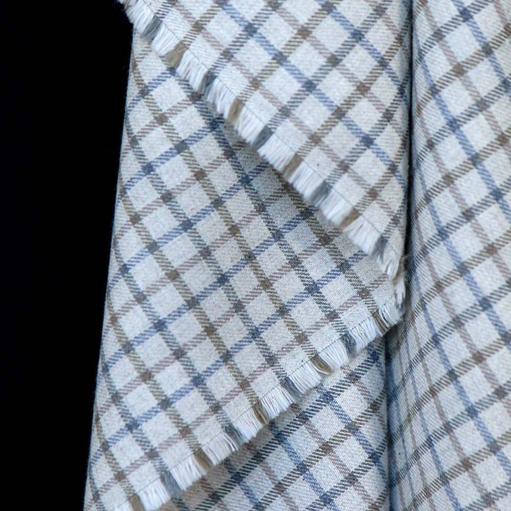 Chris - Coton gratté organique tissage quadrillage