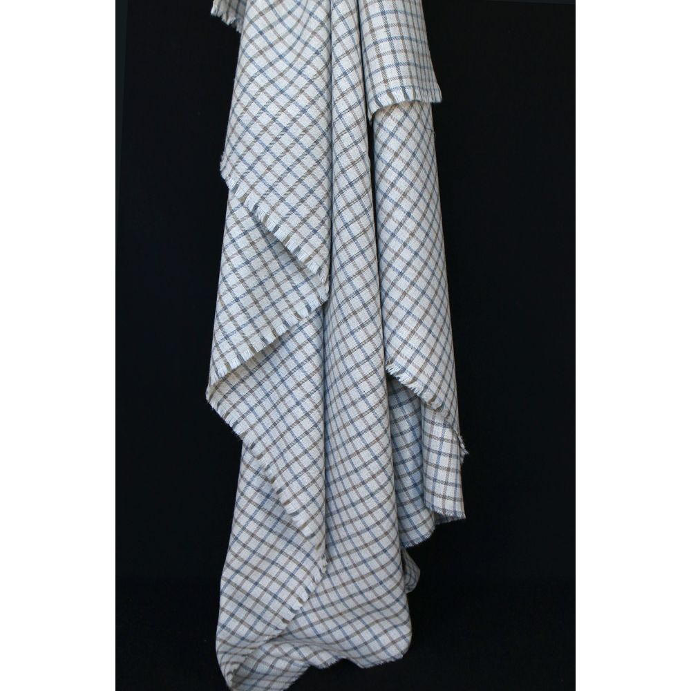 Chris - Coton gratté organique tissage quadrillage