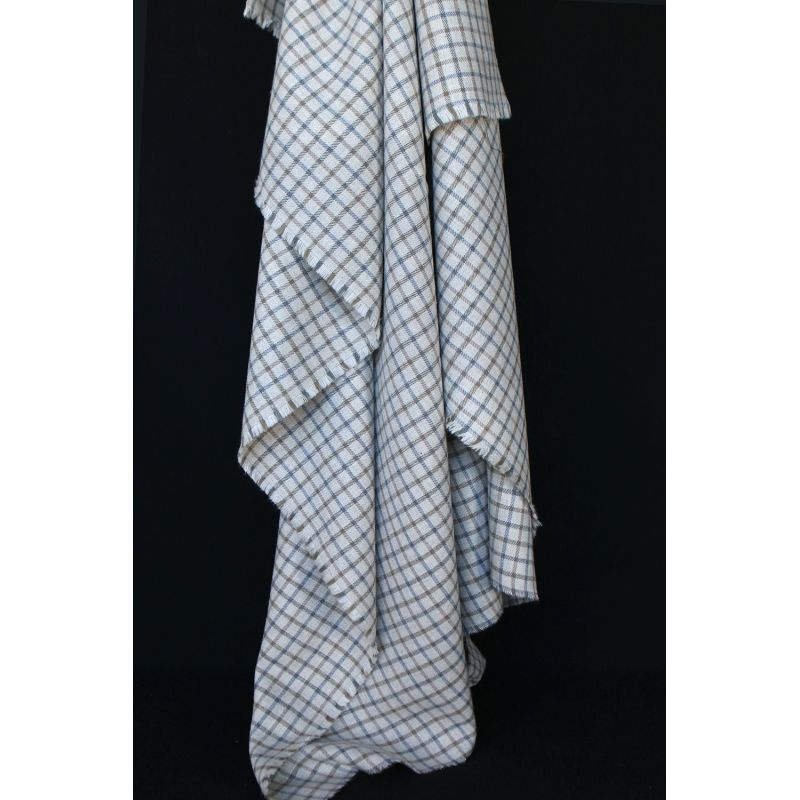 Chris - Coton gratté organique tissage quadrillage