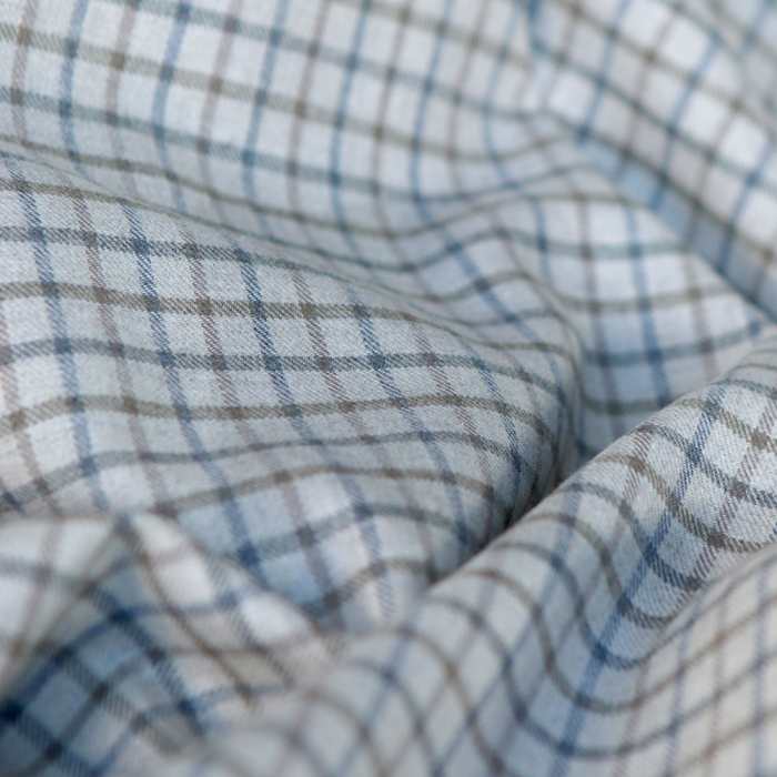 Chris - Coton gratté organique tissage quadrillage