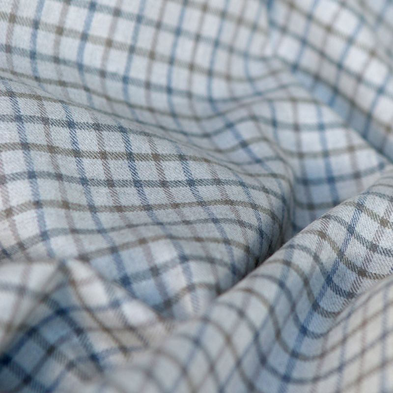 Chris - Coton gratté organique tissage quadrillage