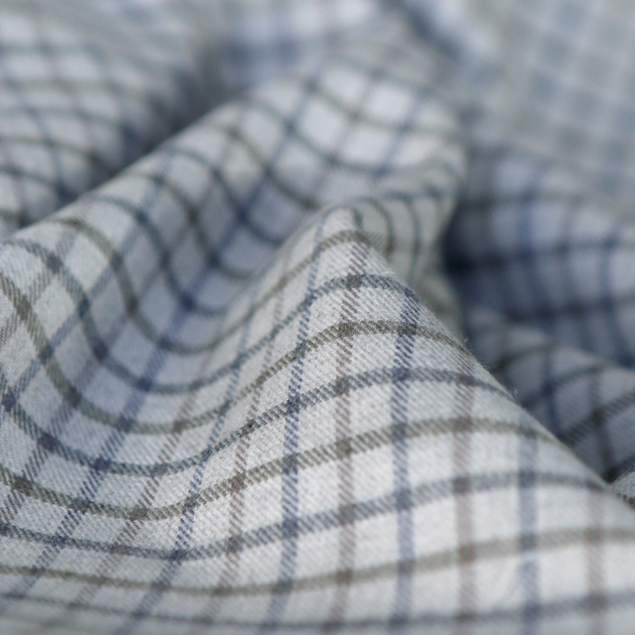 Chris - Coton gratté organique tissage quadrillage