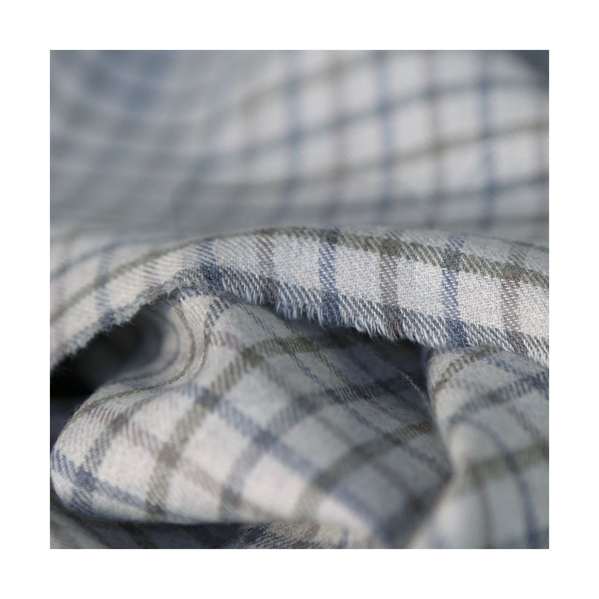 Chris - Coton gratté organique tissage quadrillage