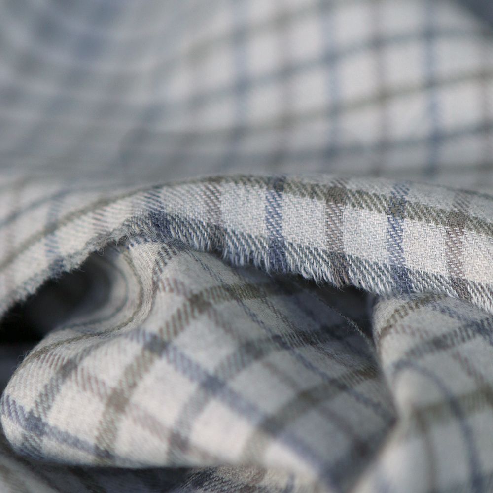 Chris - Coton gratté organique tissage quadrillage