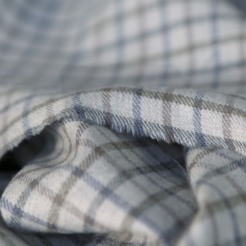 Chris - Coton gratté organique tissage quadrillage