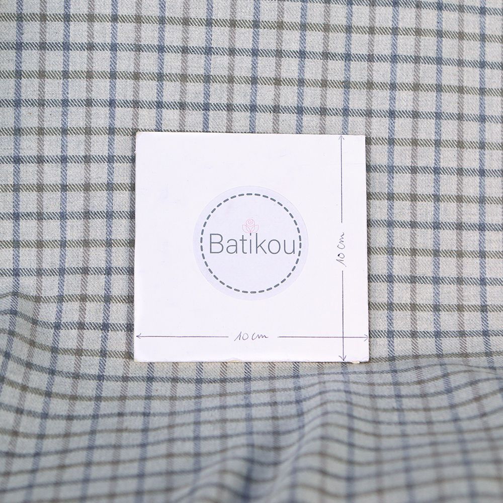 Chris - Coton gratté organique tissage quadrillage