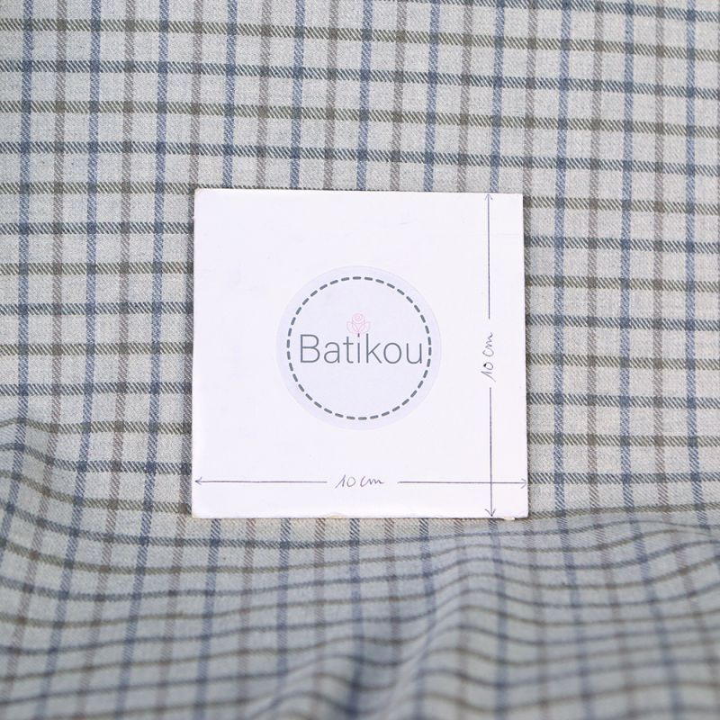 Chris - Coton gratté organique tissage quadrillage