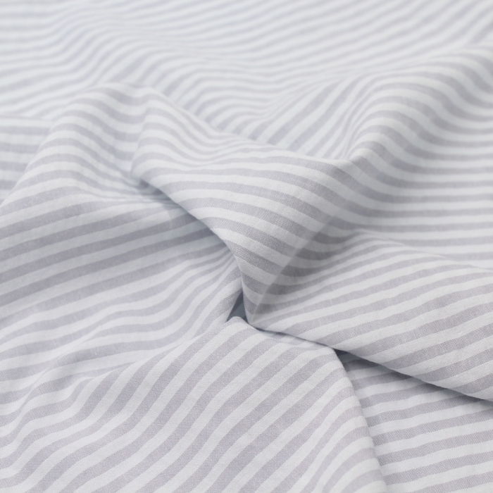 Coton gaufré à rayures coloris gris clair
