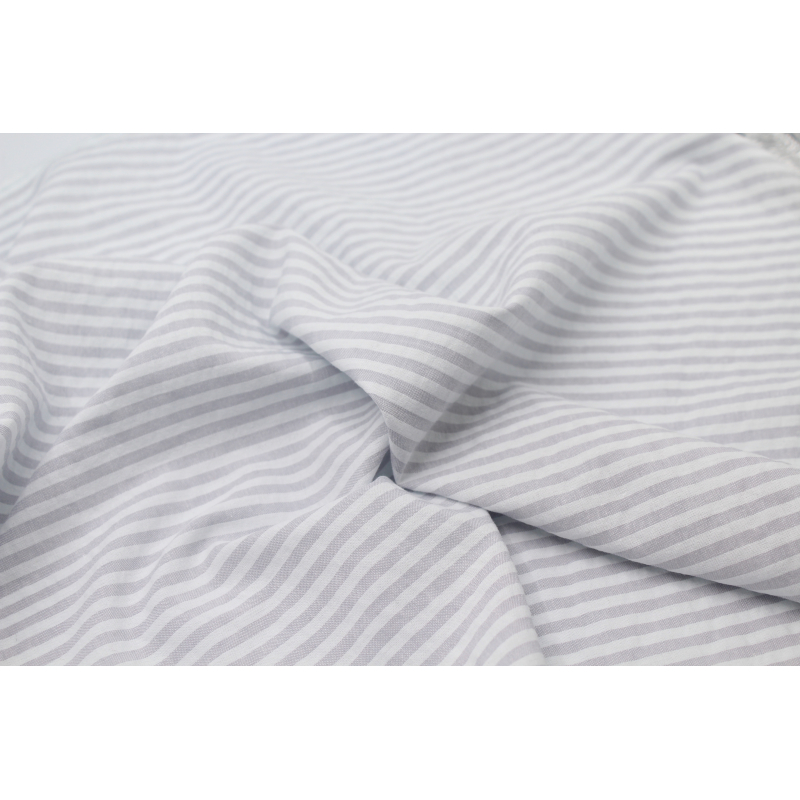 Coton gaufré à rayures coloris gris clair