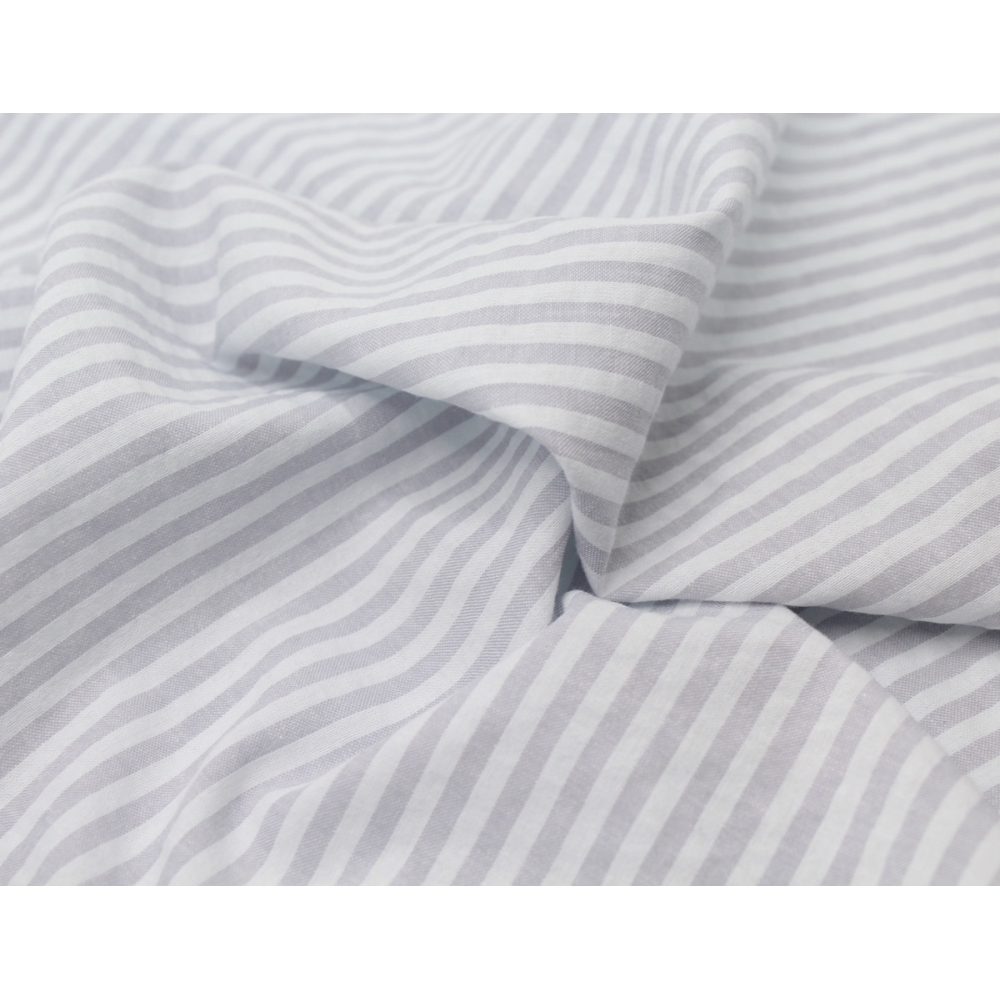 Coton gaufré à rayures coloris gris clair