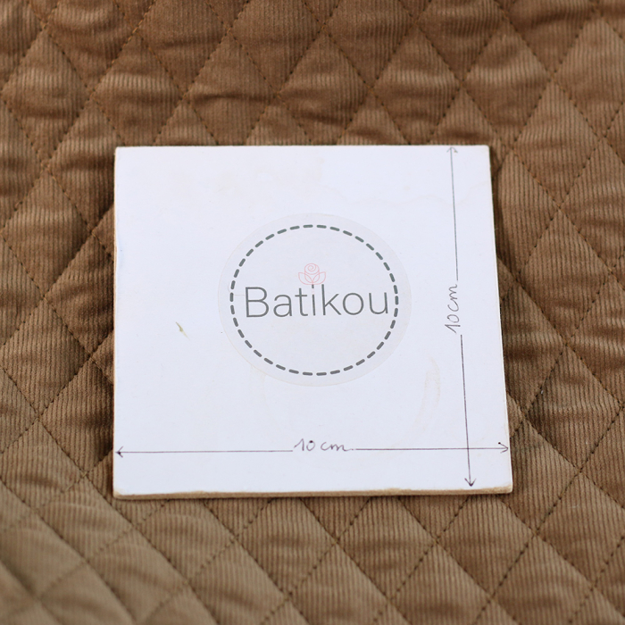 Tissu matelassé velours milleraies coton organique camel