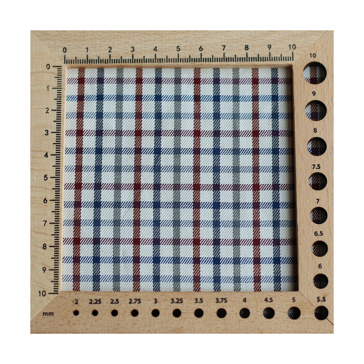 Stanley - Coton gratté organique carreaux écru bordeaux et bleu