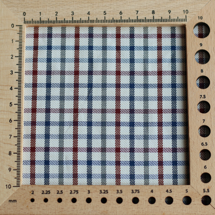 Stanley - Coton gratté organique carreaux écru bordeaux et bleu