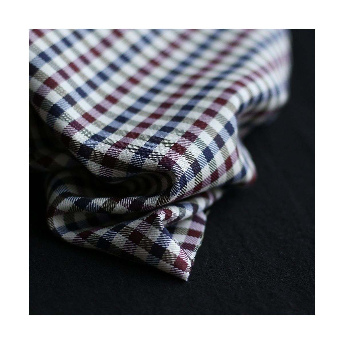 Clifford - Coton gratté organique vichy écru bordeaux et bleu