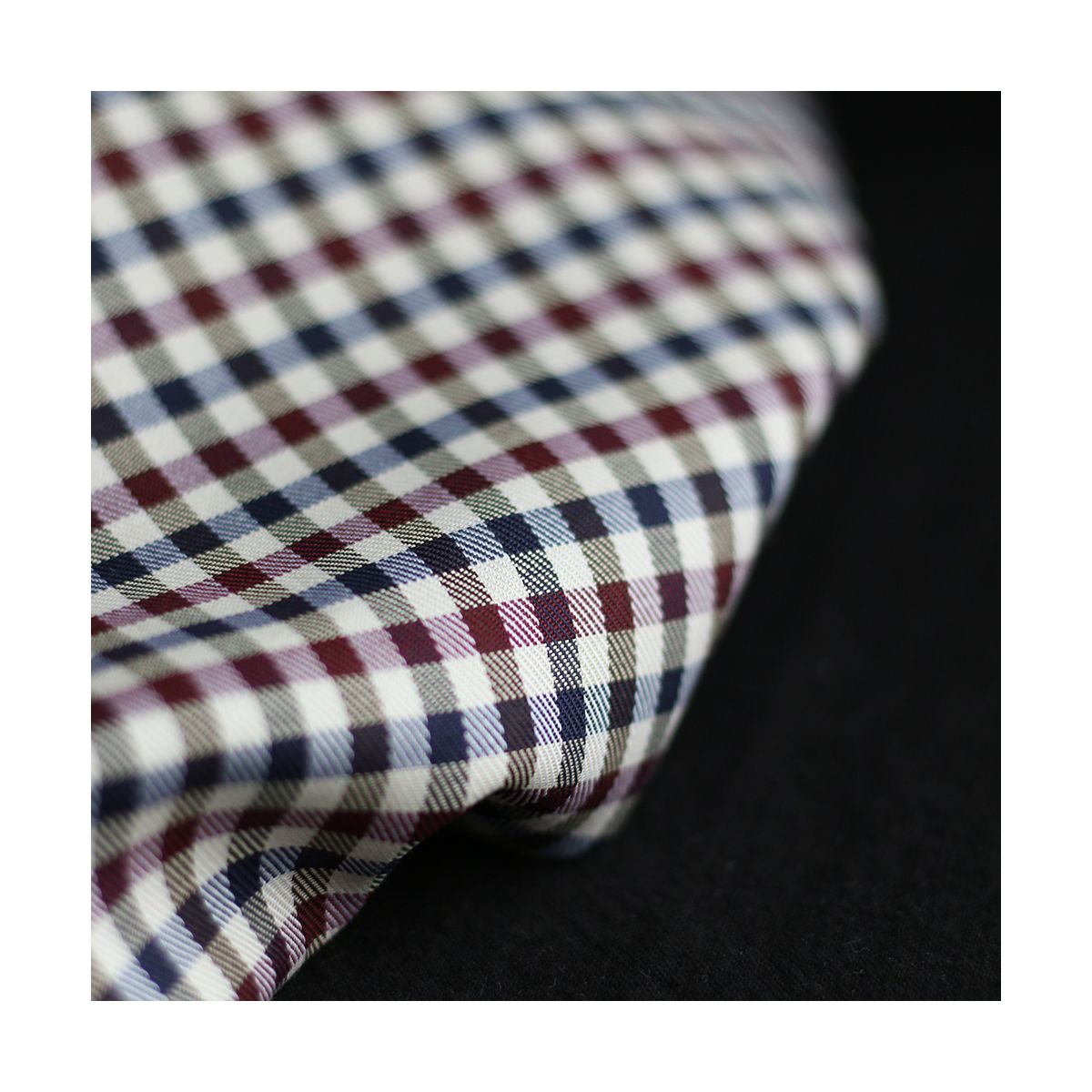 Clifford - Coton gratté organique vichy écru bordeaux et bleu