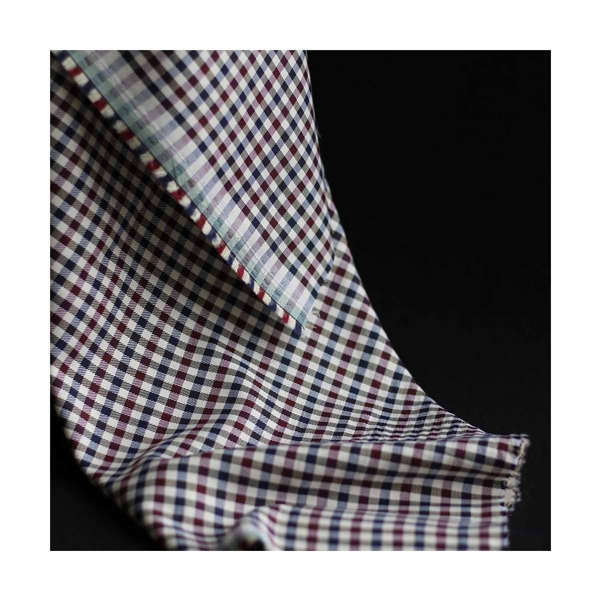 Clifford - Coton gratté organique vichy écru bordeaux et bleu