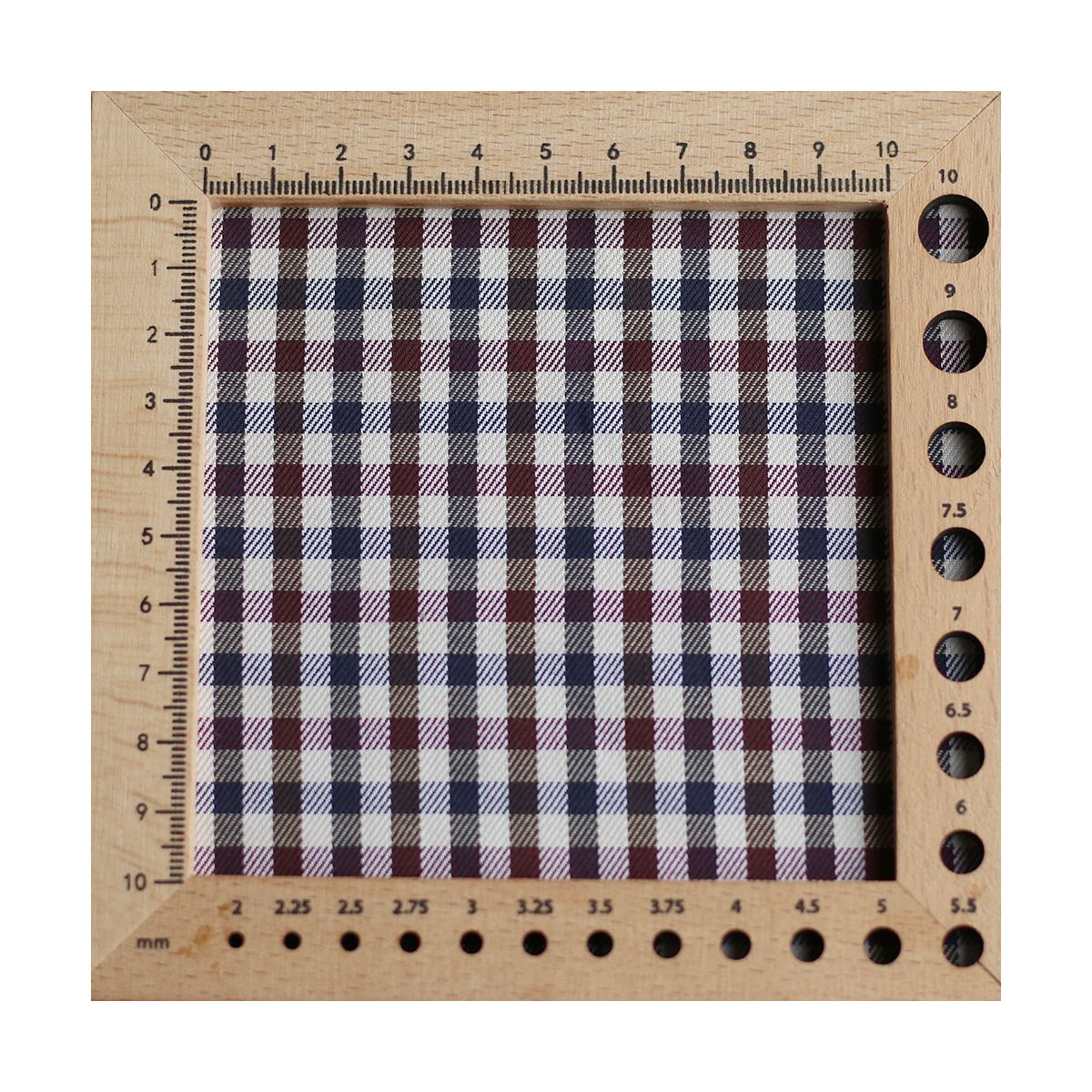 Clifford - Coton gratté organique vichy écru bordeaux et bleu