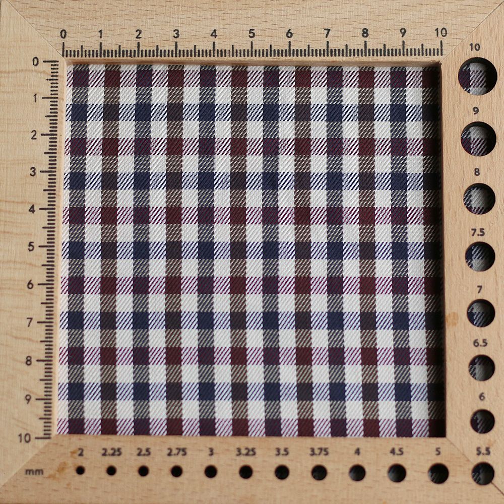 Clifford - Coton gratté organique vichy écru bordeaux et bleu