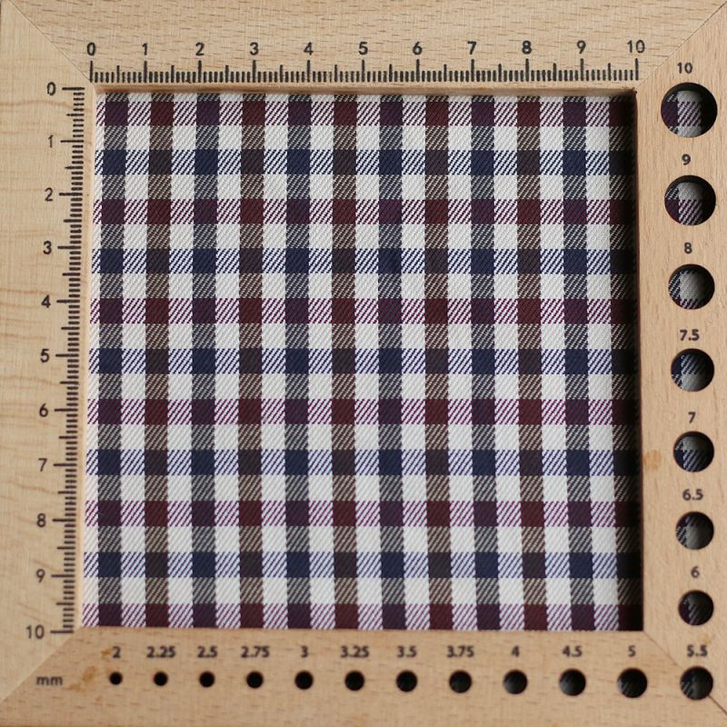 Clifford - Coton gratté organique vichy écru bordeaux et bleu