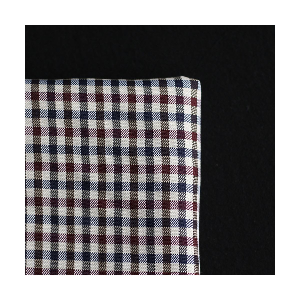 Clifford - Coton gratté organique vichy écru bordeaux et bleu