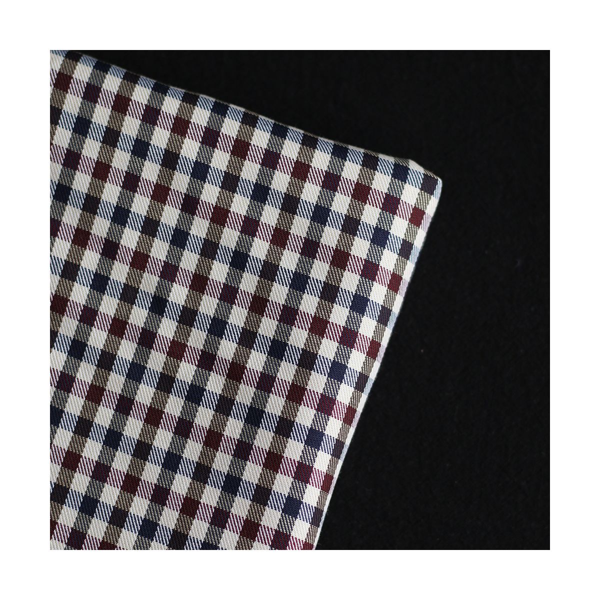 Clifford - Coton gratté organique vichy écru bordeaux et bleu