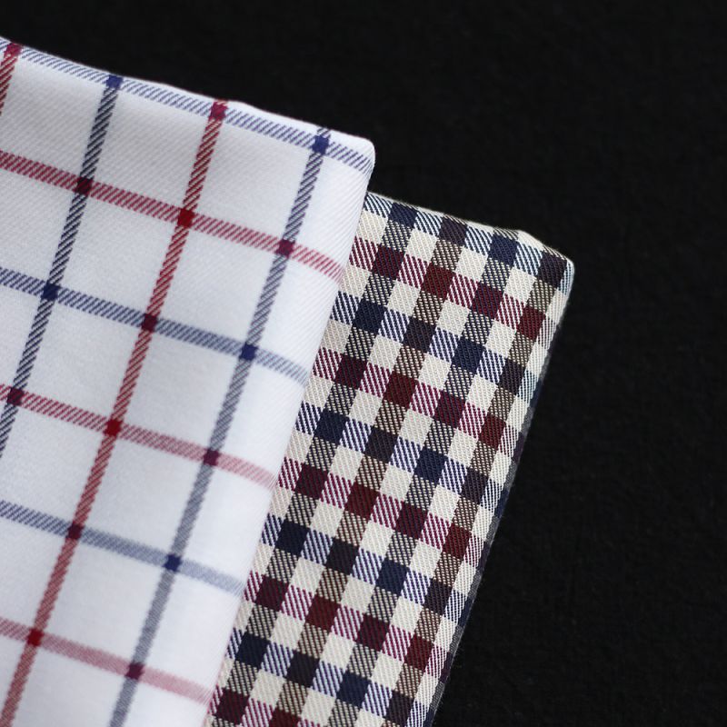 Clifford - Coton gratté organique vichy écru bordeaux et bleu